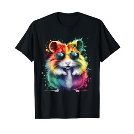 Hamster Sunglasses Men Women Colorful Watercolor Hamster Sunglasses T-Shirt