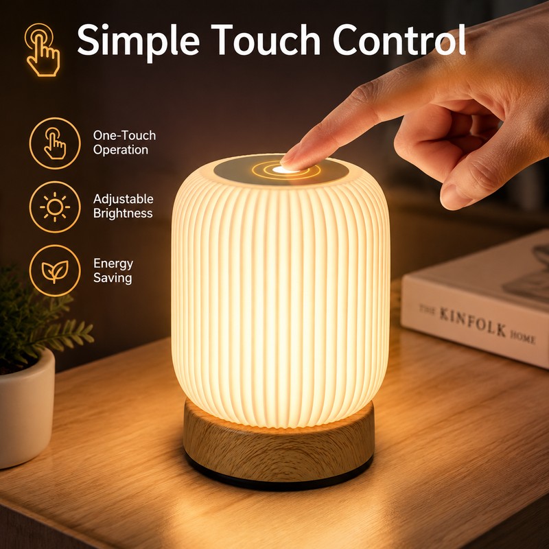 Cordless Touch Desk Lamp for Bedroom and Office – Rechargeable