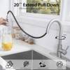HOTIS Kitchen Faucet with Pull Down Sprayer, Brushed Nickel Stainless