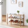 viewcare 4-Tier Bamboo Shoe Rack for Entryway, Stackable | Foldable