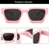 WDZAYXC Vintage Rectangular Sunglasses for Women Men Chunky Rectangle Sunglasses