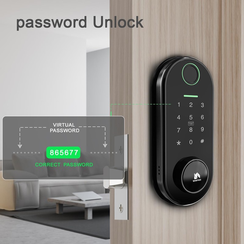 Smart Lock for Front Door, Keyless Entry Deadbolt, Fingerprint Lock