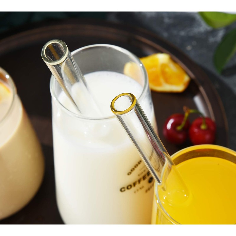 ALINK Glass Boba Straws, 14 mm x 9 inch Reusable