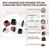 Ezprotekt 16PCS Chair Leg Sliders for Carpet, 1 inch Transparent