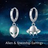 ONEFINITY Alien Earrings 925 Sterling Silver UFO Earrings Space Earrings