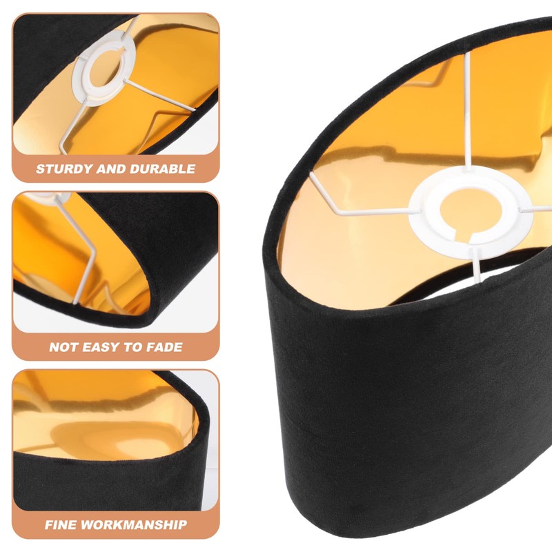 KALLORY Cloth Lamp Shade Oval Shaped Clip-on Lamp Cover Shade