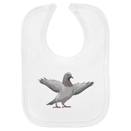Azeeda 'Pigeon With Wings Spread' Soft Cotton Baby Bib (BI00059141)
