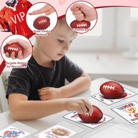 JellyArch 24 Set Valentine's Day Gifts for Kids Cards with Squeeze Footballs, Sports Themed Valentines Day Gifts Classroom Exchange for Valentines Party Favors School Prizes Birthday Party Supplies