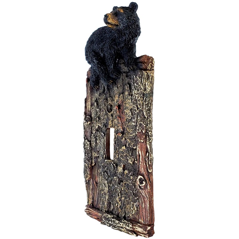 Rainbow Trading RA 4314 Black Bear Decorative Single Switch Plate