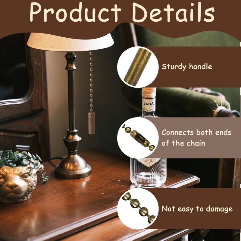 2 Pcs Bathroom Light Pull Cord, Light Switch Pull Cord,