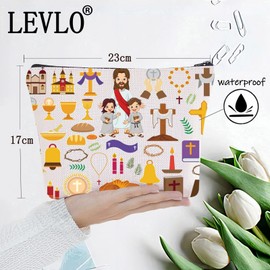 LEVLO Christian Gift Christianity Cosmetic Zipper Pouch Bag Jesus Christ Gift, Christian, Cosmetic Bag