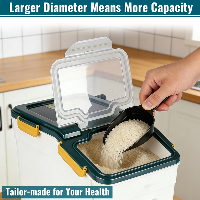 MXCELL 2 Pack Rice Container 25 lbs Large Bulk Flour