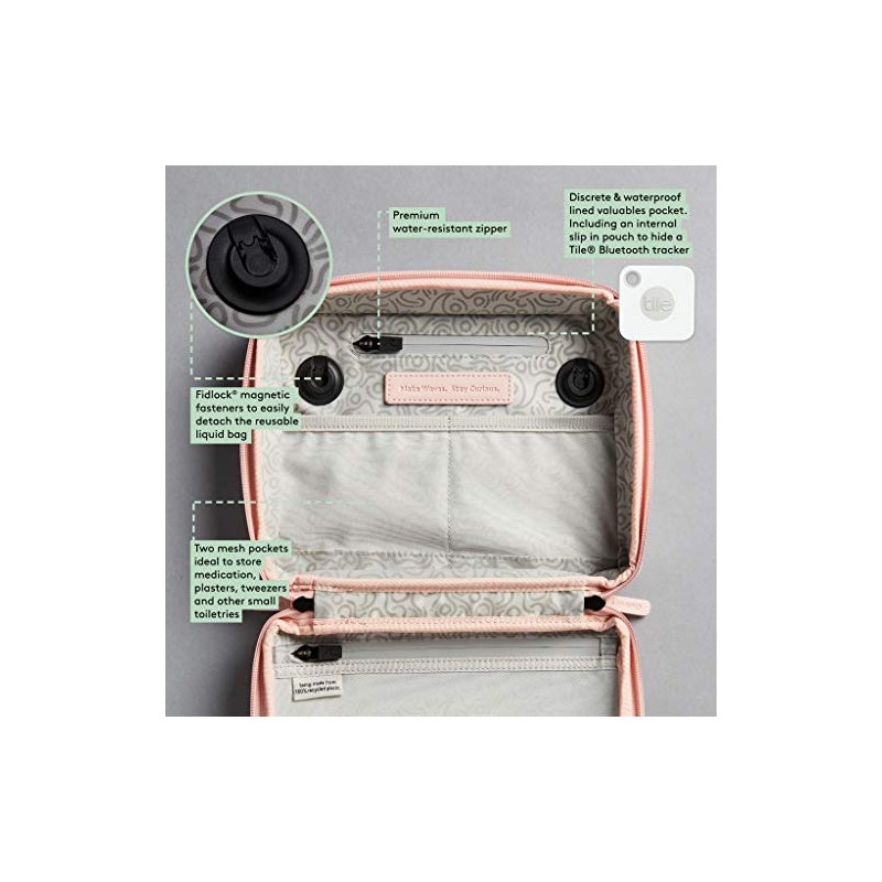OneNine5 Eco-Friendly Travel Wash Bag (Toiletry Bag) with 100% Recycled