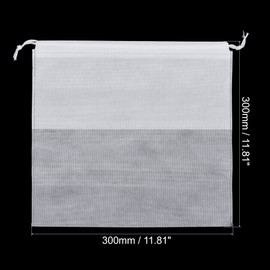 PATIKIL 11.8 Inch Non-Woven Fabric Handbag Dust Cover, 5 Pack Dustproof Storage Organizer Drawstring Bag for Handbags Purses, White