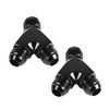BOLUOYI Y Block Flare Fitting Adapter, AC Black Aluminum Alloy