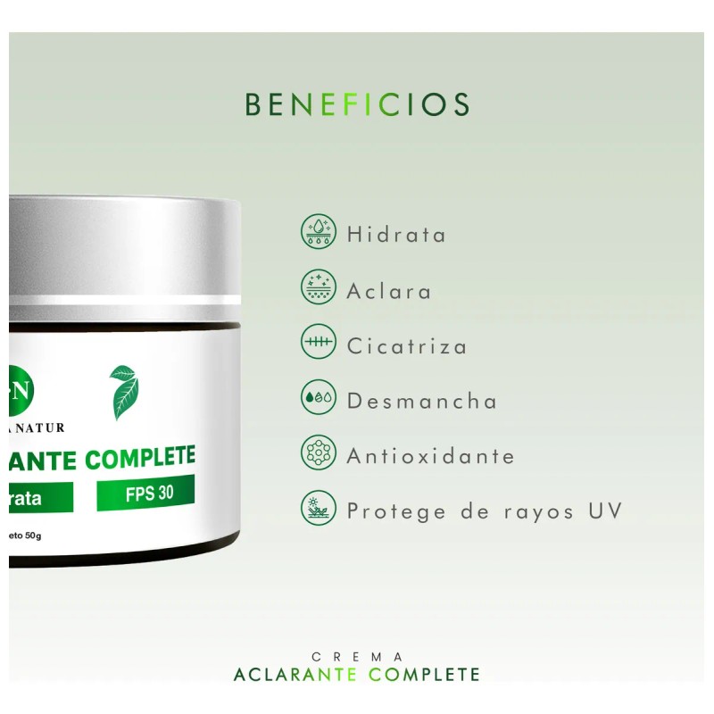 Pureza Natur Crema Facial Aclarante Paño Cara Cuerpo Fps30 Humecta