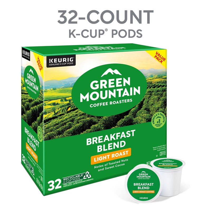 Green Mountain Coffee Roasters Breakfast Blend Keurig Single-Serve K-Cup Pods,