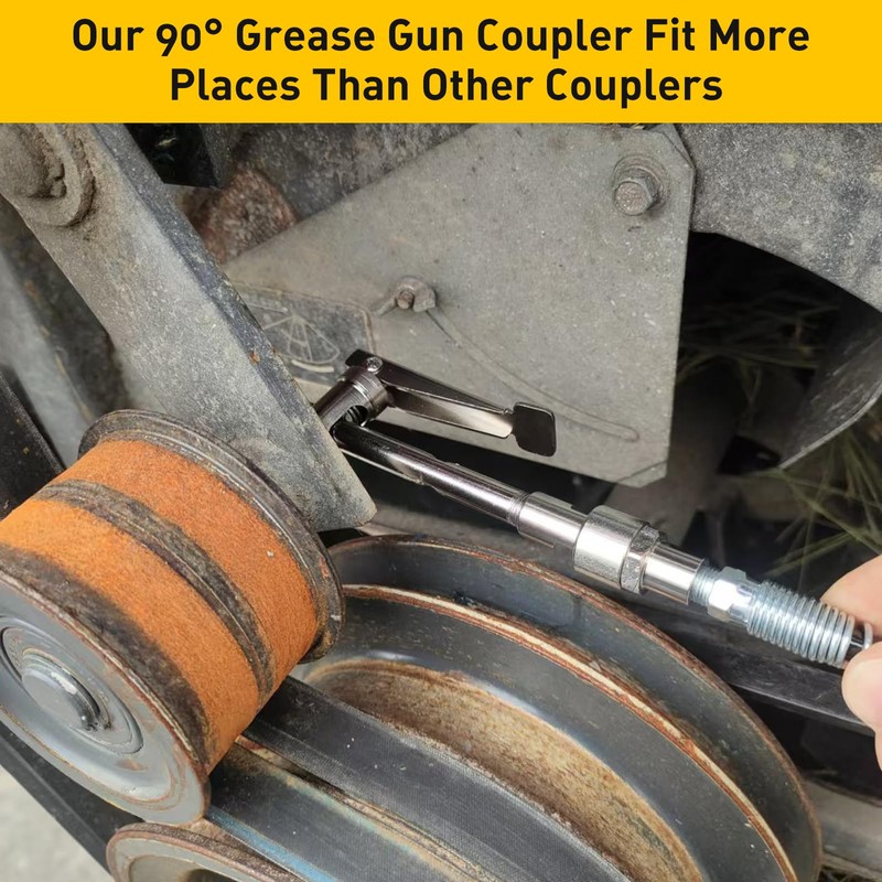Samffy 90°Degree Grease Gun Coupler Set, Right Angle Zerk Fittings