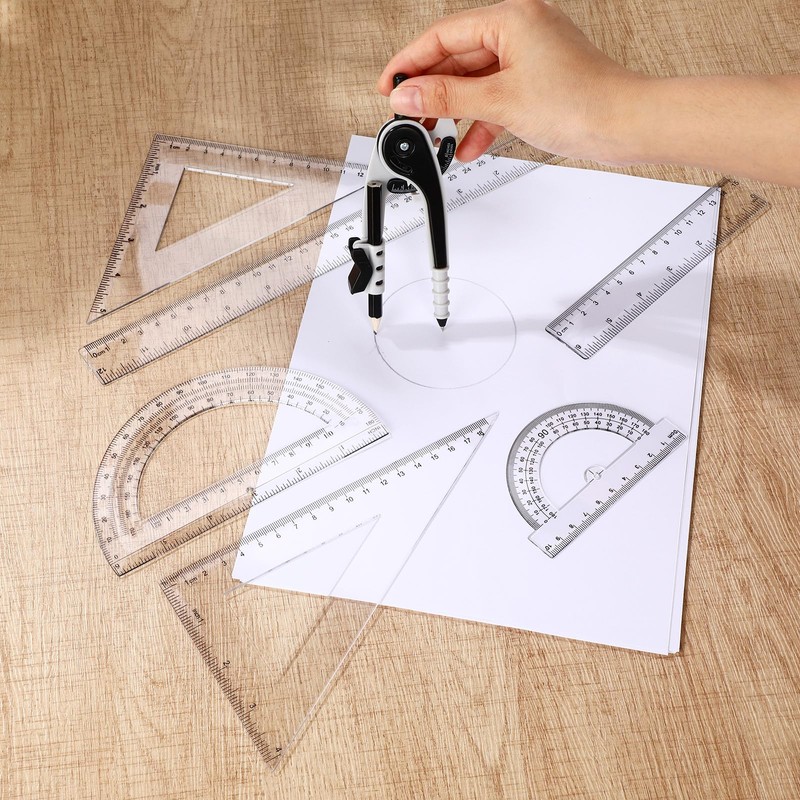 Zonon 1 Set Plastic Geometry Math Set 7 Pcs Includes