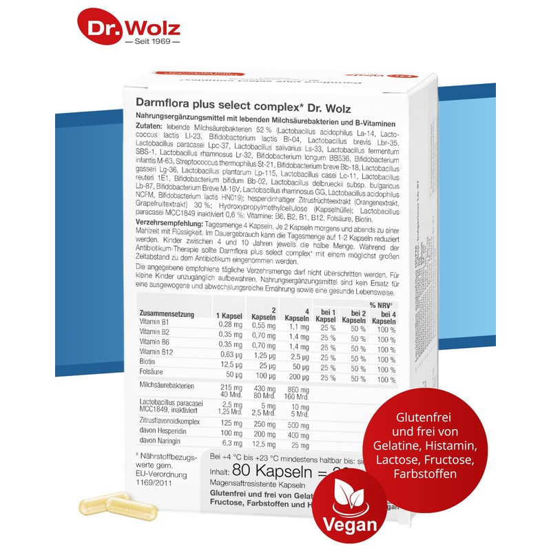 Dr. Wolz Darmflora plus select complex* - 80 capsules high