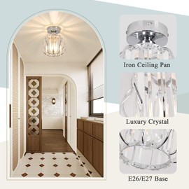 Loiogohot Hallway Ceiling Light Fixtures,Flush Mount Light Fixture Hall Lights Ceiling Mount E26 Hallway Lighting for Foyer Entryway Bedroom Bathroom Closet Living Room