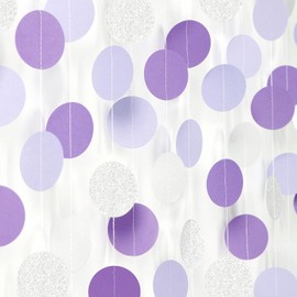 Guirnalda circular para decoración de fiesta de color morado y plateado, de 52 pies, pancarta colgante de boda, cumpleaños, bebé, despedida de soltera, compromiso, día de San Valentín, decoración de