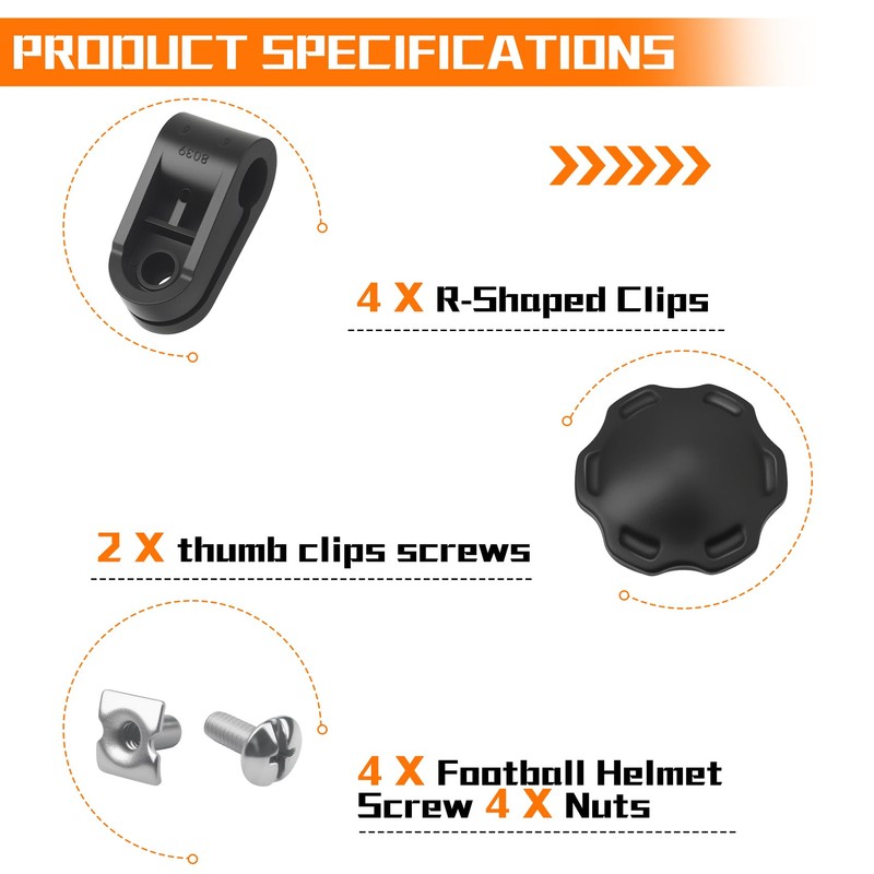 Football Helmet Facemask Repair Kit Fit for Schutt 7& Riddell