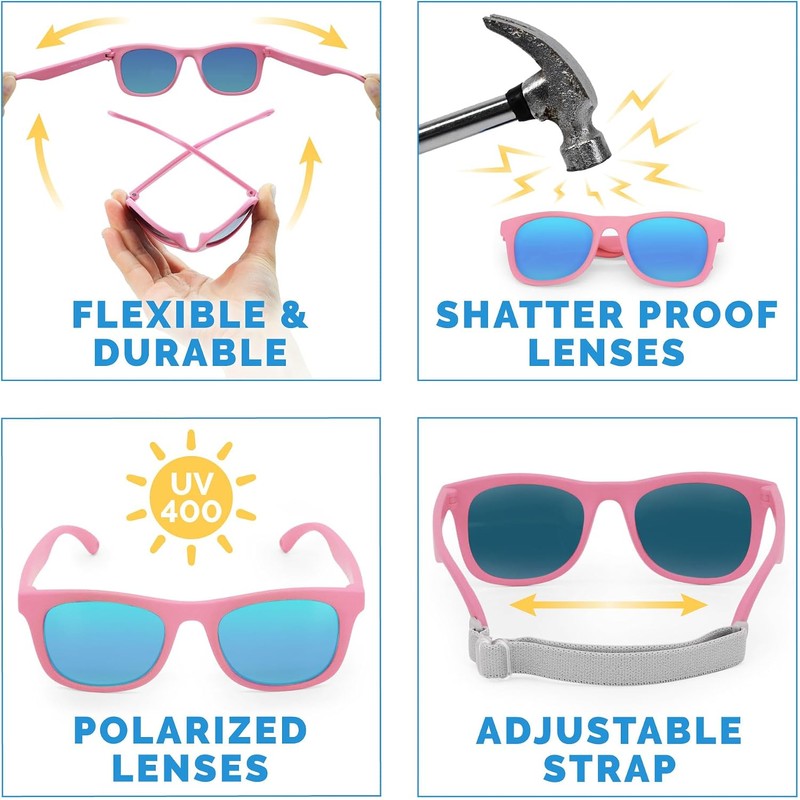 Jan & Jul Gafas de sol polarizadas flexibles con protección