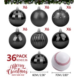 BLAZOR Christmas Baubles, Christmas Ball Ornaments with Strings, M Size, Shatterproof Plastic Christmas Bulbs, Hanging Decorations for Xmas Tree, Holiday, Wedding, Party