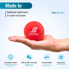 Beenax Lacrosse & Spiky Massage Ball Set - Perfect for Trigger Point Therapy, Myofascial Release, Plantar Fasciitis, Deep Tissue and Muscle Relief - Designed to Relieve Stress and Relax Tight Muscle