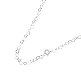 Kualitas Genuine 925 Sterling Silver 3mm Heart Link Chain Necklace 20''