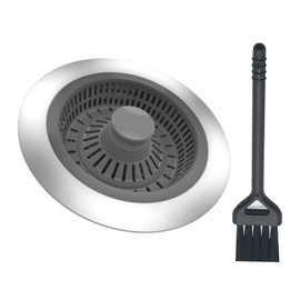 Oxanlare 3 in 1 Sink Strainer Stopper and Pop-up Kitchen Sink Drain Strainer, Stainless Steel Filter with Bigger Basket, Anti-Clogging Kitchen Sink Drain Stopper for US Standard 3-1/2 Inch Drain