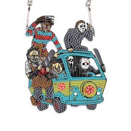 DCIDBEI Diamond Painting Pendant Skull for Adults, Diamond Painting Pictures Skeleton on Car for Children, DIY Crafts Gift for Party, Suncatcher for Window, Home Decoration