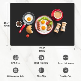 Silicone Mat for Counter, Non-slip Countertop Protector, Silicon Coffee Table Mat, Strain Resistant & Heat Resistant, Multipurpose