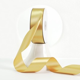 MEEDEE Gold Satin Ribbon 1-1/2 Inch Gold Ribbon Lux Satin Double Faced Satin Ribbon by 50 Yards Gold Polyester Satin Ribbon for Crafts, DIY Crafts, Satin Wedding, Flower Bouquet, Holiday Decorating