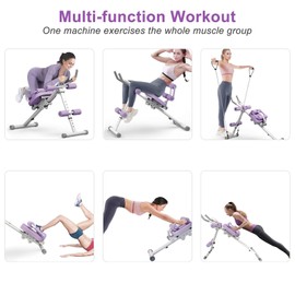 Ab Machine for Stomach Workout: Ab Trainer for Home Workout - Abdominal Core Machine Abs Crunch Machine Foldable Stomach Exercise Equipment for Women