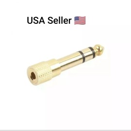 Unbranded 6.35mm Male to 3.5 mm Earphone Adapter plug 1 Male for 2 Female Audio Splitter