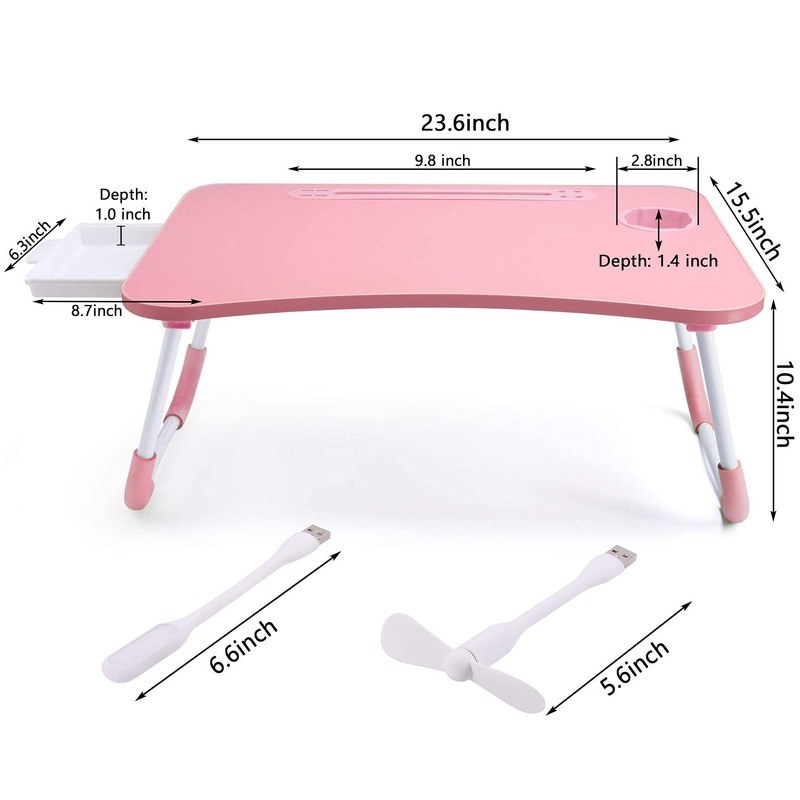 Slendor Lap Desk with Tablet Slot, Foldable Laptop Table with