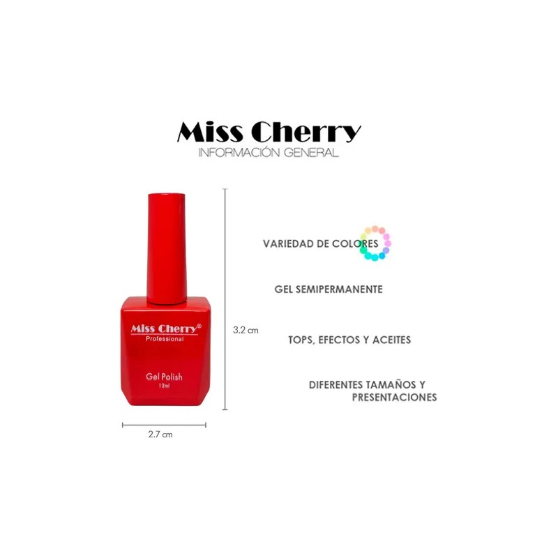 Miss Cherry Gel Polish Base Semipermanente Uvled 5pz 15ml