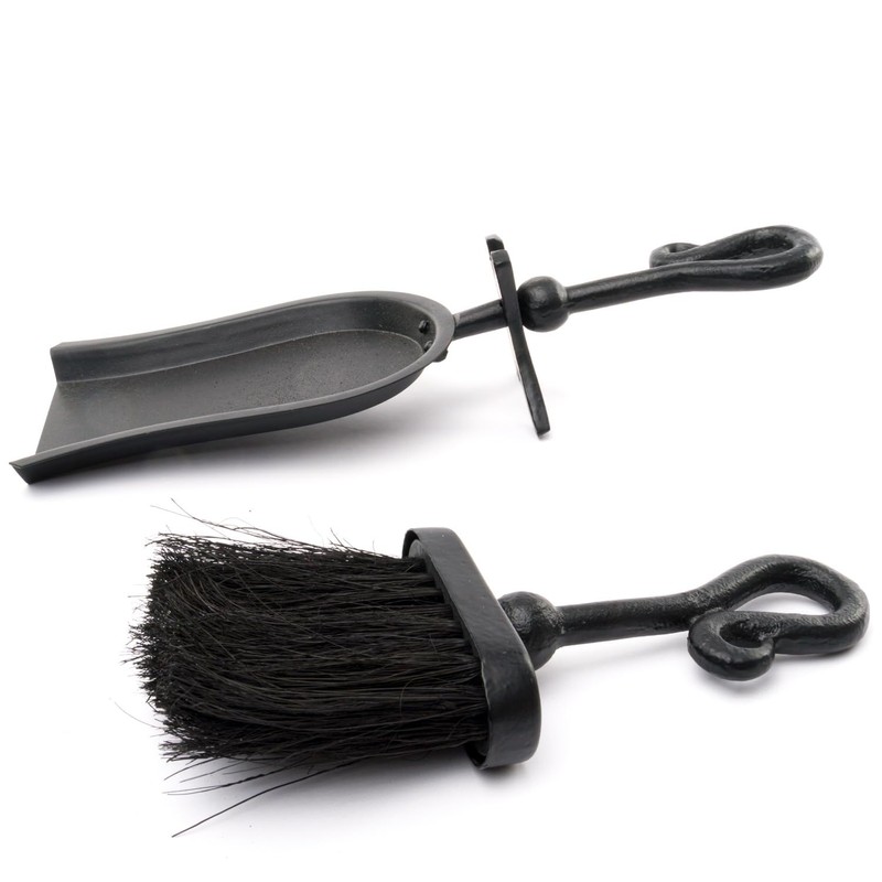 Steel Black Hearth Tidy Loop Top Fireside Pan & Brush