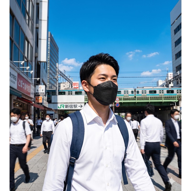HAPPYDAY KF94 Mask, Pack of 25, Black, 4-Layer Construction, Highly