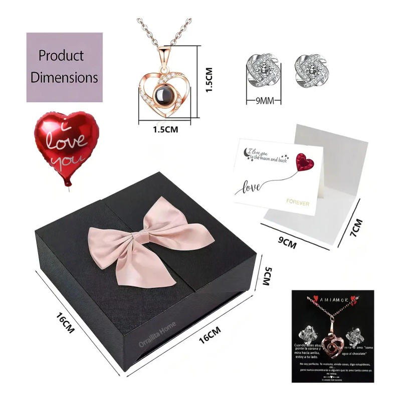 Flor Eterna Rosas Rojas Exquisita Caja Con Collar Y Regalo