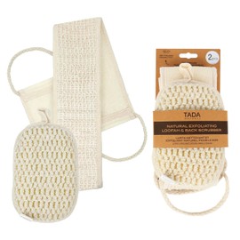 TADA Natural - 2PK Bath Sponge Loofah and Back Scrubber for Shower for Exfoliating for Men, Women