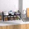 IPEGTOP Extendable Metal Cupboard Shelf, Stackable Kitchen Organiser, Height Adjustable