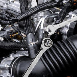 12 Pcs Ratcheting Wrench Set, Metric and SAE Ratchet Combination Wrenches Set, 12 Point, 72 Teeth, Ratcheting Wrench Set with Organizer Rack, Premium CR-V Steel, 8-19 mm & 1/4” to 7/8“ (Metric)