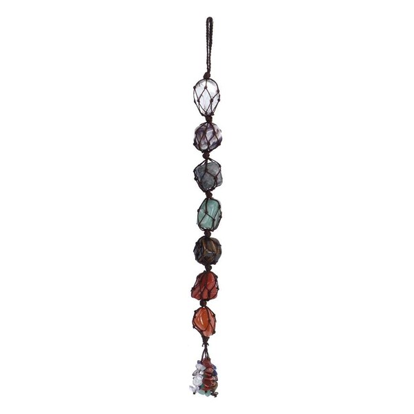 Cafopgrill 7 Colours Chakra Stones, Healing Crystals Natural Crystal Car Hanging Gemstones Pendant Natural Stones Decor Hanging Car Home Ornament
