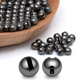 Gainfite 50pcs Slotted Tungsten Beads for Fly Tying, 3 Colors/8 Sizes (2.3-4.0mm) - Fast Sinking Fishing Beads for Nymphs, Wooly Buggers, Fly Tying Materials Beads(50-Black Nickle-4.0mm-8#-10#)