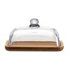 MKLZ Glass Butter Dish with Lid, Clear Domed Cheese Dish
