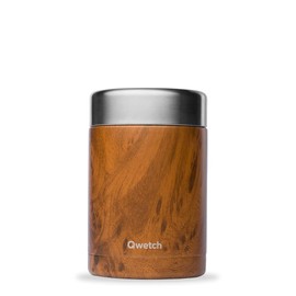 QWETCH Adult Unisex Stainless Steel Vacuum Flask, Wood (Brown), One Size