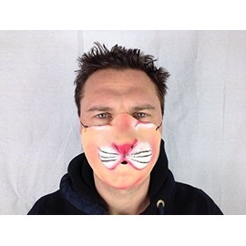 Rubber Johnnies Cat MASK, Adult One Size, Latex, Fancy Dress Maask